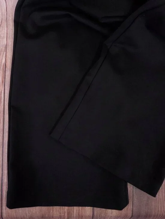 Quince Womens Size 4 Ultra Stretch Ponte Trousers Black Wide Leg High Rise Pants - Picture 5 of 14